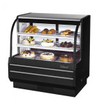 Turbo Air TCGB-48-B-N Refrigerated Bakery Cases, Curved Glass, 48-1/2(w) inch, Black Exterior, 15.6Cu.ft, (2)Shelve(s), 1/3hp, 7.5amps, 115v/60/1-ph, ETL Listed