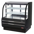 Turbo Air TCGB-48DR-B Non-Refrigerated Bakery Cases, Curved Glass, 48-1/2(w) inch, Black Exterior, 15.6Cu.ft, (2)Shelve(s), 0.6amps, 115v/60/1-ph, ETL Listed