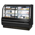 Turbo Air TCGB-60CO-B-N Refrigerated & Dry Bakery Cases, Curved Glass, 60-1/2(w) inch, Black Exterior, (2)10.3Cu.ft, (4)Shelve(s),1/3hp, 7.5amps, 115v/60/1-ph, ETL Listed