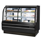 Turbo Air TCGB-60CO-B-N Refrigerated & Dry Bakery Cases, Curved Glass, 60-1/2(w) inch, Black Exterior, (2)10.3Cu.ft, (4)Shelve(s),1/3hp, 7.5amps, 115v/60/1-ph, ETL Listed