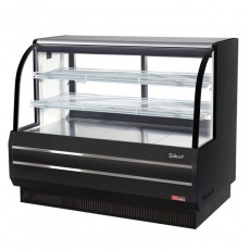 Turbo Air TCGB-60DR-B Non-Refrigerated Bakery Cases, Curved Glass, 60-1/2(w) inch, Black Exterior, 19.4Cu.ft, (2)Shelve(s), 0.7amps, 115v/60/1-ph, ETL Listed