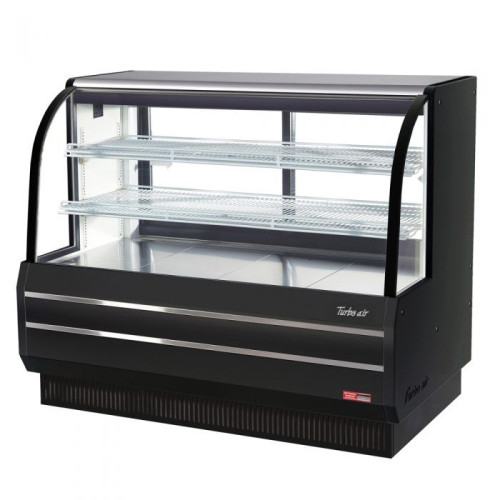 Turbo Air TCGB-60DR-B Non-Refrigerated Bakery Cases, Curved Glass, 60-1/2(w) inch, Black Exterior, 19.4Cu.ft, (2)Shelve(s), 0.7amps, 115v/60/1-ph, ETL Listed