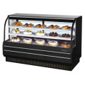 Turbo Air TCGB-72-B-N Refrigerated Bakery Cases, Curved Glass, 72-1/2(w) inch, Black Exterior, 23.2Cu.ft, (2)Shelve(s), 3/4hp, 8.6amps, 115v/60/1-ph, ETL Listed