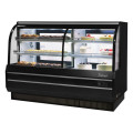 Turbo Air TCGB-72CO-B-N Refrigerated & Dry Bakery Cases, Curved Glass, 72-1/2(w) inch, Black Exterior, (2)12.2Cu.ft, (4)Shelve(s),1/3hp, 7.5amps, 115v/60/1-ph, ETL Listed