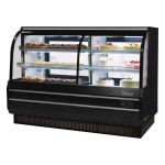 Turbo Air TCGB-72CO-B-N Refrigerated & Dry Bakery Cases, Curved Glass, 72-1/2(w) inch, Black Exterior, (2)12.2Cu.ft, (4)Shelve(s),1/3hp, 7.5amps, 115v/60/1-ph, ETL Listed