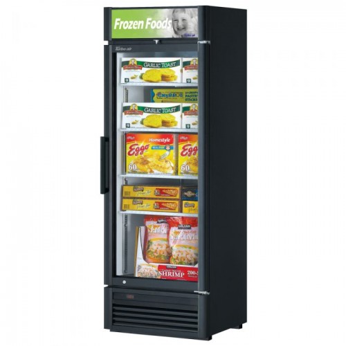Turbo Air Super Deluxe TGF-15SDB-N Freezer Merchandisers, 26-3/8(w) inch, 13.2Cu.ft Capacity, (1)Swing Glass Door(s), (4)Shelve(s), Black Exterior, 1/2hp, 115v/60/1-ph, ETL Listed