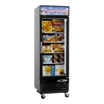 Turbo Air Super Deluxe TGF-23FB-N Freezer Merchandiser, Bottom Mount,  27(w) inch, (1)Swing Glass Door(s), (4)Shelve(s), Black Exterior, 2/3hp, 17.7Cu.ft Capacity, 115v/60/1-ph, ETL Listed