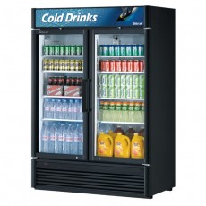 Turbo Air Super Deluxe TGM-47SDB-N Freezer Merchandiser, Bottom Mount, 51-1/8(w) inch, (2)Swing Glass Door(s), (8)Shelve(s), Black Exterior, 3/4hp, 39Cu.ft Capacity, 115v/60/1-ph, ETL Listed