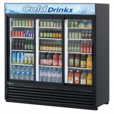 Turbo Air TGM-69RB-N Refrigerated Merchandisers, Bottom Mount, 78(w) inch, 61.83Cu.ft Capacity, (3)Sliding Glass Door(s), (12)Shelve(s), Black Exterior, 1/2hp, 115v/60/1-ph, ETL Listed