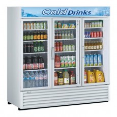 Turbo Air TGM-72RS-N Refrigerated Merchandisers, Bottom Mount, 78(w) inch, 67.98Cu.ft Capacity, (3)Swing Glass Door(s), (12)Shelve(s), White Exterior, 1/2hp, 115v/60/1-ph, ETL Listed