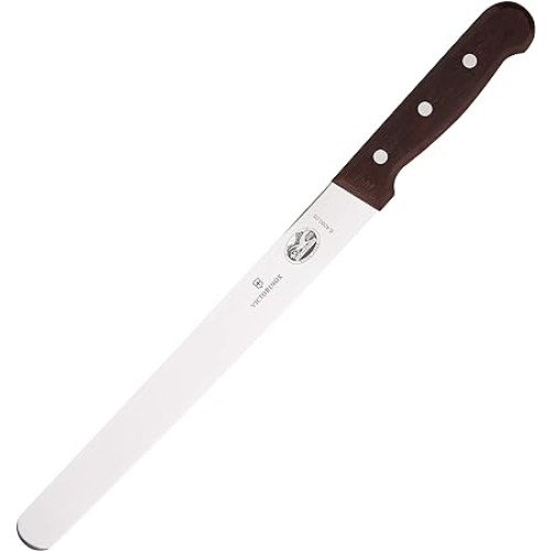 Victorinox – Swiss Army 5.4200.25-X1 Slicing and Carving Knife with Rosewood Handle, 10 inch blade, Straight Edge, Clamshell, 1 each