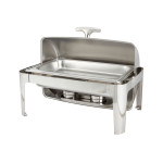 Winco 601 Madison Collection Full Size Roll-Top Chafer, 8qt, Stainless Steel, Heavyweight