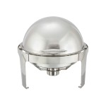 Winco 602 Madison Collection Round Roll-Top Chafer, 6qt, Stainless Steel, Heavyweight