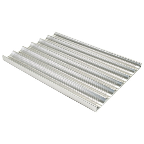 Winco ABPN-6 (6)Slot(s) Aluminum Perforated Non-Stick Baguette Pan, Silicone Glaze, 16 Gauge, 18(w) x 26(d)  x 1.8(h) inch