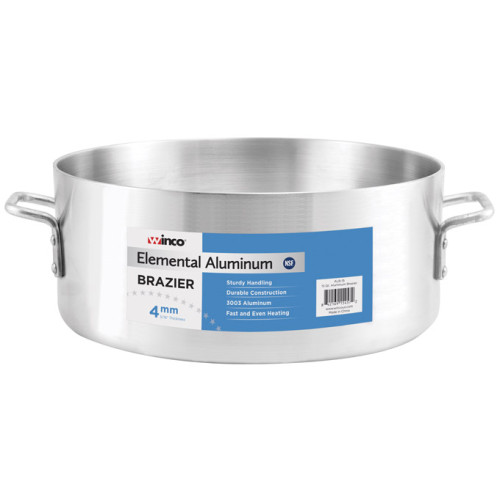 Winco ALB-15 Elemental 15qt Aluminum Brazier, 4mm Thickness, 14-1/8 x 5-3/8 inch, NSF Listed Winco ALB-15 Elemental 15qt Aluminum Brazier, 4mm Thickness, 14-1/8 x 5-3/8 inch, NSF Listed