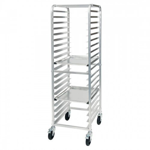 Winco ALRK-20BK Sheet Pan Racks, Brakes, End-Load, (20)Tier(s), 3 inch Spacing, Casters, Unassembled, NSF Listed