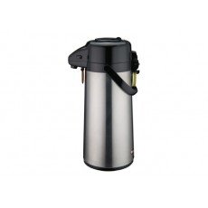 Winco AP-525 Glass Lined Airpot, 2.5 Liter Capacity, Push Button Top, Stainless Steel Body, 9(w) x 9(d) x 18(h) inch