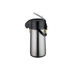 Winco AP-825 Glass Lined Airpot, 2.5 Liter Capacity, Lever Top, Stainless Steel Body, 9(w) x 9(d) x 17(h) inch