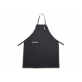 Winco BA-PBK Full-Length Bib Apron with Pockets, Black Cotton, 33(l) x 26(h) inch
