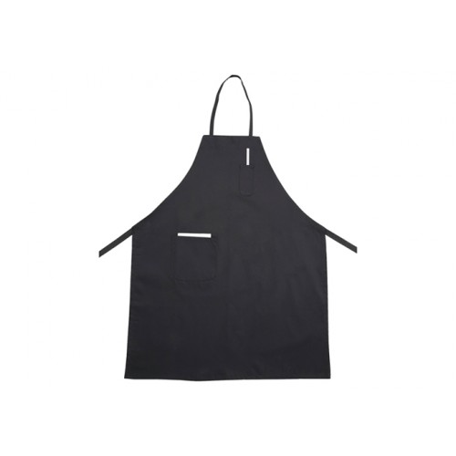 Winco BA-PBK Full-Length Bib Apron with Pockets, Black Cotton, 33(l) x 26(h) inch