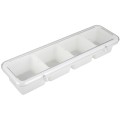 Winco BC-4P Bar Condiment Holders, (4)Compartment(s), White, Plastic, 18(w) x 5(d) x 3(h) inch