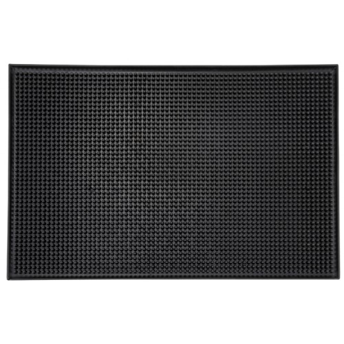 Winco BM-1812K Bar Service Mat, Rectangular, Black, 18(w) x 12(d) x 1(h) inch, NSF Listed