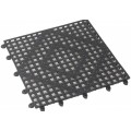 Winco BML-12K Bar Mat, Interlocking, Dark Smoke Plastic, 12(w) x 12(d) x 0.5(h) inch