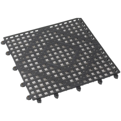 Winco BML-12K Bar Mat, Interlocking, Dark Smoke Plastic, 12(w) x 12(d) x 0.5(h) inch