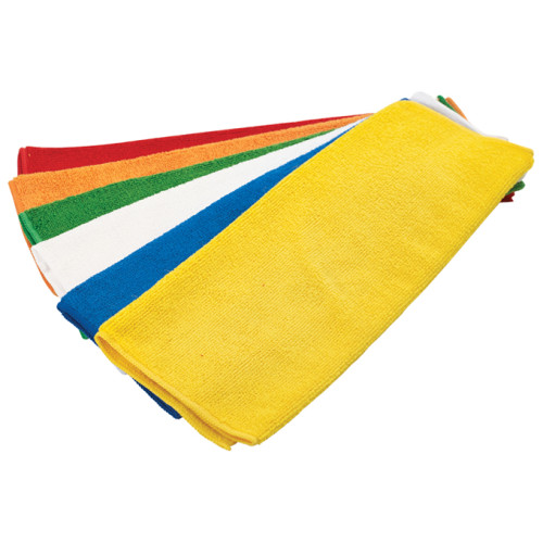 Winco BTM-16AC Microfiber Towel, Multi-Color, 16(w) x 16(d) inch, 6 each