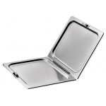 Winco C-HFC1 Stainless Steel Hinged Flat Cover with Dual Handles, Fits on Full-Size Steam Table Pan