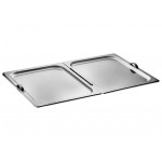 Winco C-HFC1 Stainless Steel Hinged Flat Cover with Dual Handles, Fits on Full-Size Steam Table Pan