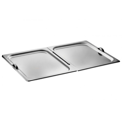 Winco C-HFC1 Stainless Steel Hinged Flat Cover with Dual Handles, Fits on Full-Size Steam Table Pan