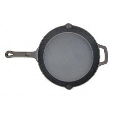 Winco CAST-12 FireIron™ Skillet, Black Cast Iron, Round, Helper Handle, 12(w) x 12(d) x 2(h) inch