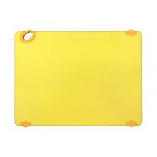 Winco CBK-1520YL STATIK BOARD™ Rectangular Cutting Board, Hook, Yellow, 15(d) x 20(l) x ½(h) inch, NSF Listed