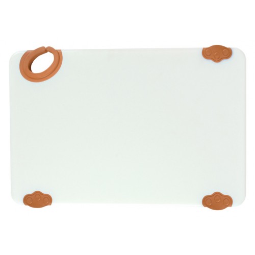 Winco CBN-1218BN STATIK BOARD™ Rectangular Cutting Board, Brown Hook, 12(d) x 18(l) x 1/2(h) inch, NSF Listed