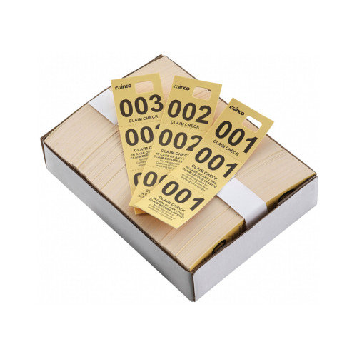Winco CCK-5YL Coat Check Tickets, Yellow, 500 pcs/ Box