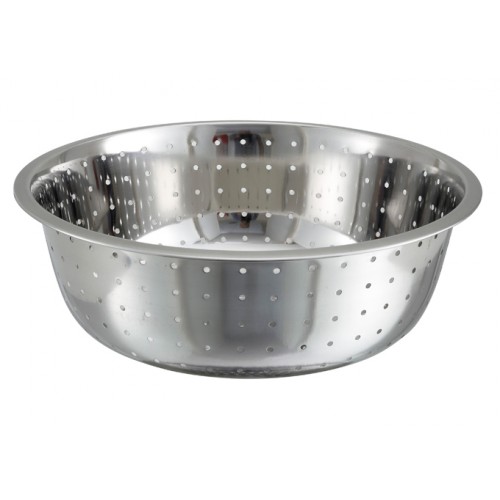Winco CCOD-13L Chinese Style Colander, 13 inch, 5mm Drain Holes, 9qt, Stainless Steel, 14.13(d) x 4.75(h) inch
