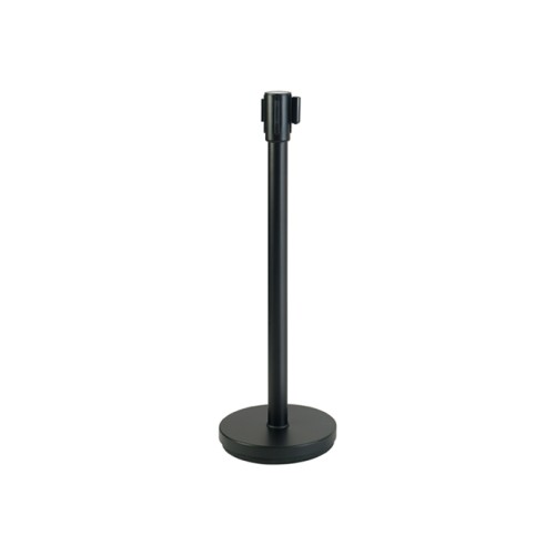 Winco CGS-38K Stanchion Post with Retractable Belt, Black, 35.5(h) inch