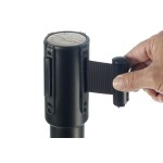 Winco CGS-38K Stanchion Post with Retractable Belt, Black, 35.5(h) inch
