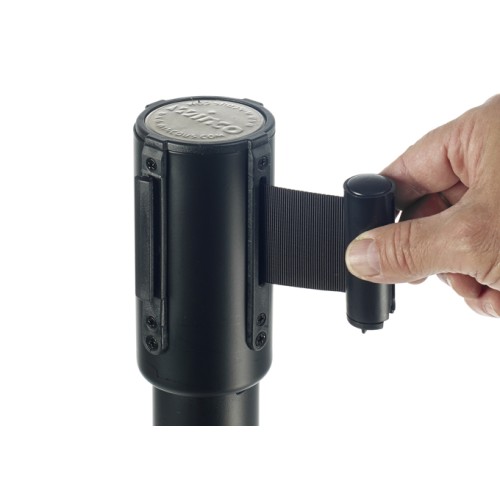 Winco CGS-38K Stanchion Post with Retractable Belt, Black, 35.5(h) inch