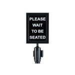 Winco CGSF-12K  Stanchion Top Sign Frame, Black, 12(w) x 8.75(d) x 17.5(h) inch