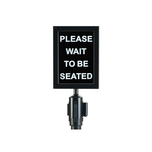 Winco CGSF-12K  Stanchion Top Sign Frame, Black, 12(w) x 8.75(d) x 17.5(h) inch