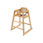 Winco CHH-101 Wooden High Chair, Natural Color, Stackable, Ship Knocked Down