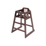 Winco CHH-103 Wooden High Chair, Mahogany Color, Stackable, Ship Knocked Down