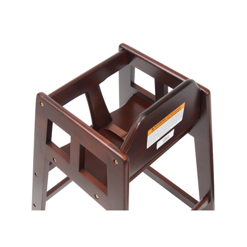 Winco CHH-103 Wooden High Chair, Mahogany Color, Stackable, Ship Knocked Down