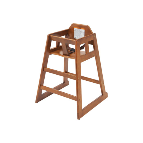 Winco CHH-104 Wooden High Chair, Walnut Color, Stackable, Ship Knocked Down