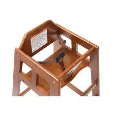 Winco CHH-104 Wooden High Chair, Walnut Color, Stackable, Ship Knocked Down