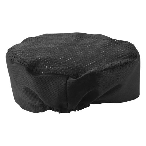 Winco CHPB-3BR Ventilated Pillbox Hats, Black, Regular Size