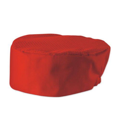 Winco CHPB-3RR Ventilated Pillbox Hats, Red, Regular Size