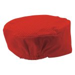 Winco CHPB-3RR Ventilated Pillbox Hats, Red, Regular Size